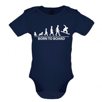Born To Board - Baby and Toddler Bodysuit - Navy