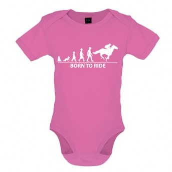 Born To Horseride - Baby and Toddler Bodysuit - Pink