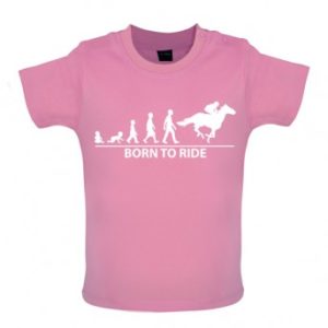 Born To Horseride - Baby and Toddler T-shirt - Pink