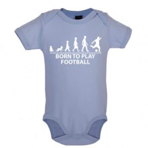 Born To Play Football - Baby and Toddler Bodysuit - Blue