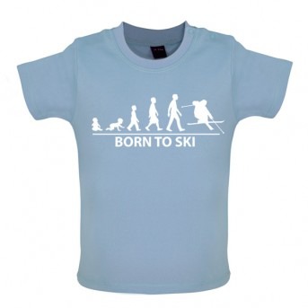 Born To Ski - Baby and Toddler T-shirt - Blue