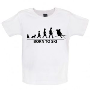 Born To Ski - Baby and Toddler T-shirt - White