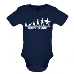 Born To Surf - Baby and Toddler Bodysuit - Navy