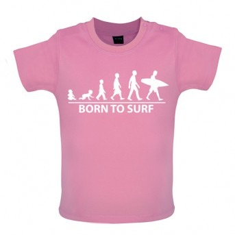 Born To Surf - Baby and Toddler T-shirt - Pink
