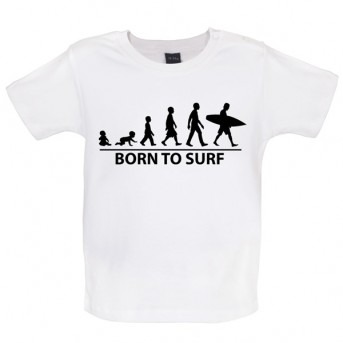 Born To Surf - Baby and Toddler T-shirt - White