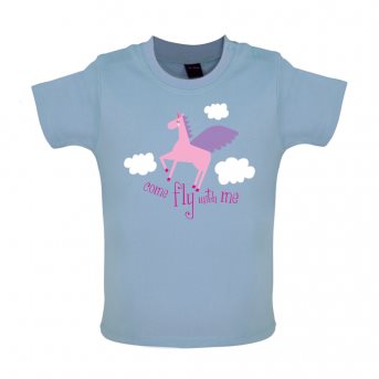 Fly with baby t-shirt blue