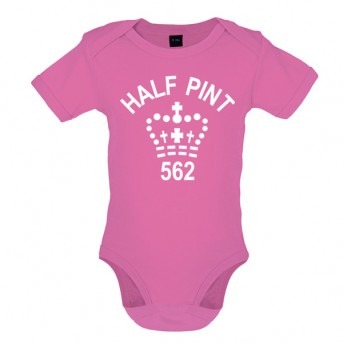 half pint baby bodysuit pink
