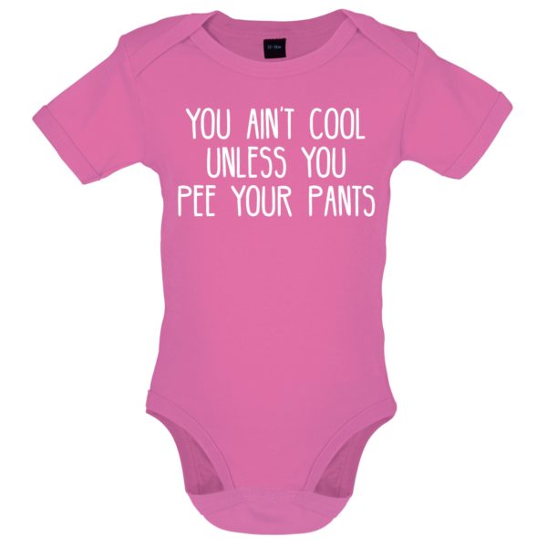 Cool pee your pants baby bodysuit pink