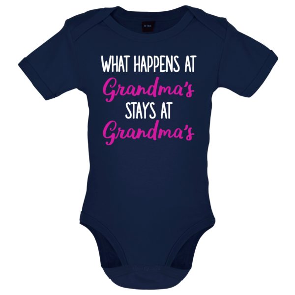 What happens at grandmas baby bodysuit navy