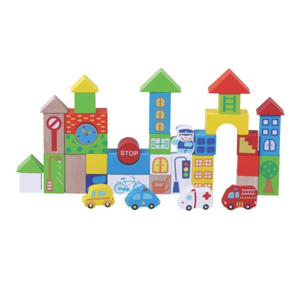 Wooden toy, 40pcs Traffic Building blocks 1