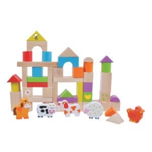 Wooden toy, 50pcs farm building blocks 1