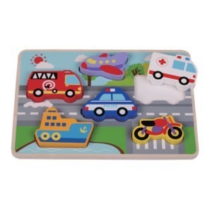 Wooden toy, chunky traffic puzzle 2