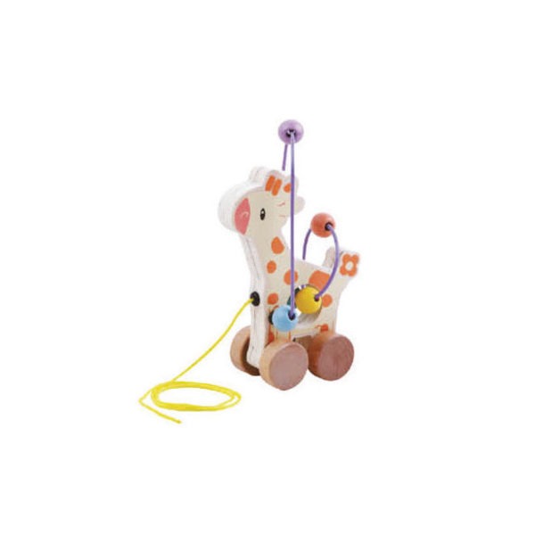 Wooden toys, studio circus, pastel range, Giraffe bead coaster 1