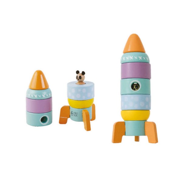Wooden toys, studio circus, pastel range, Rocket tower 1