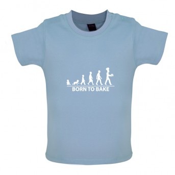 Born to Bake, Baby and Toddler T-shirt, Dusty Blue