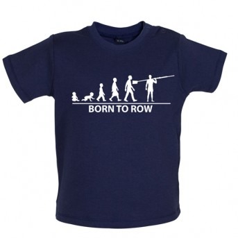 Born To Row Baby T - Shirt, Nautical Navy